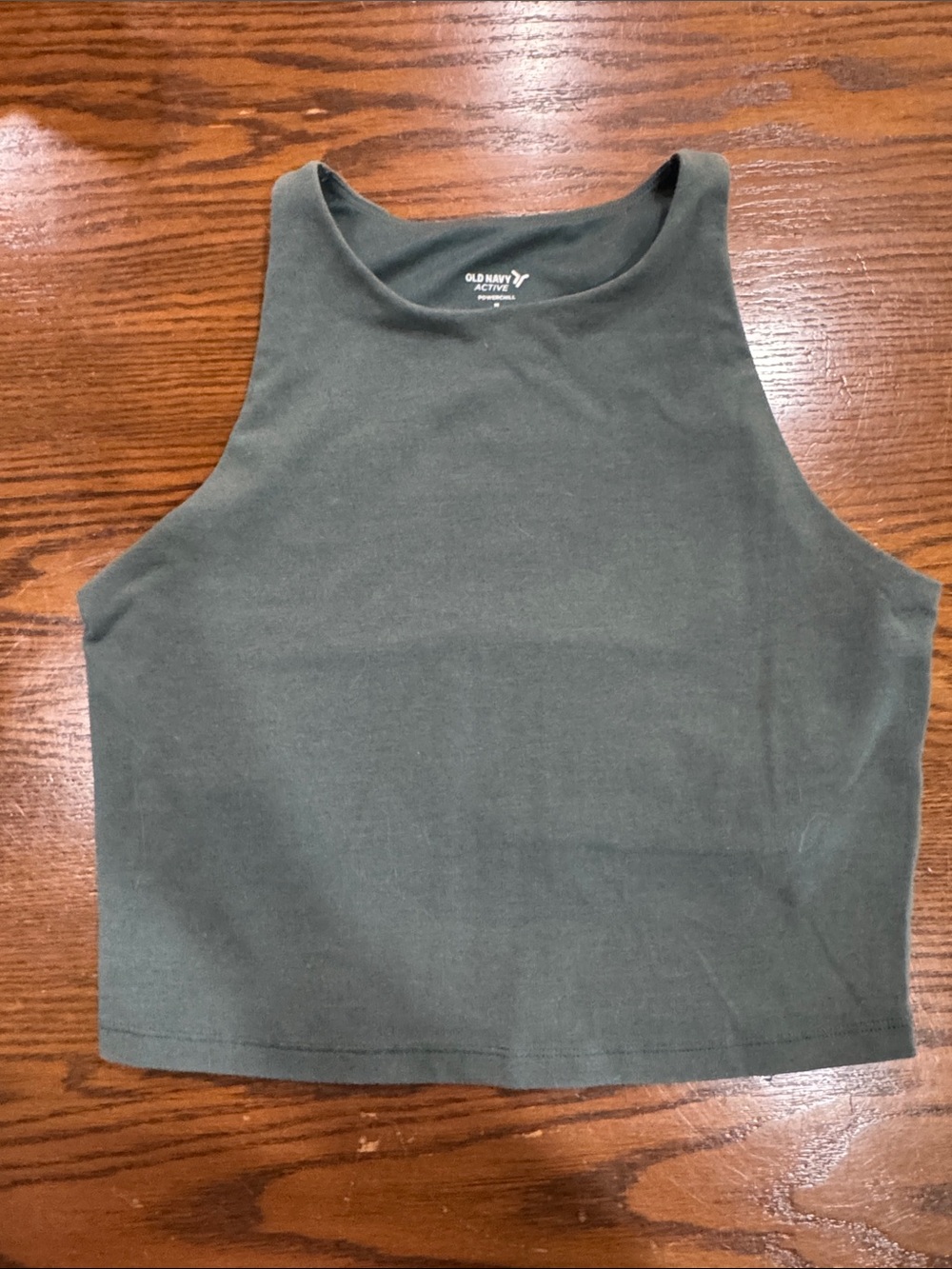 Old Navy Green Cropped High-Neck Tank Top